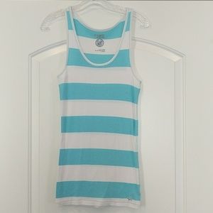 Vintage Victoria's Secret Pink aqua/white striped tank